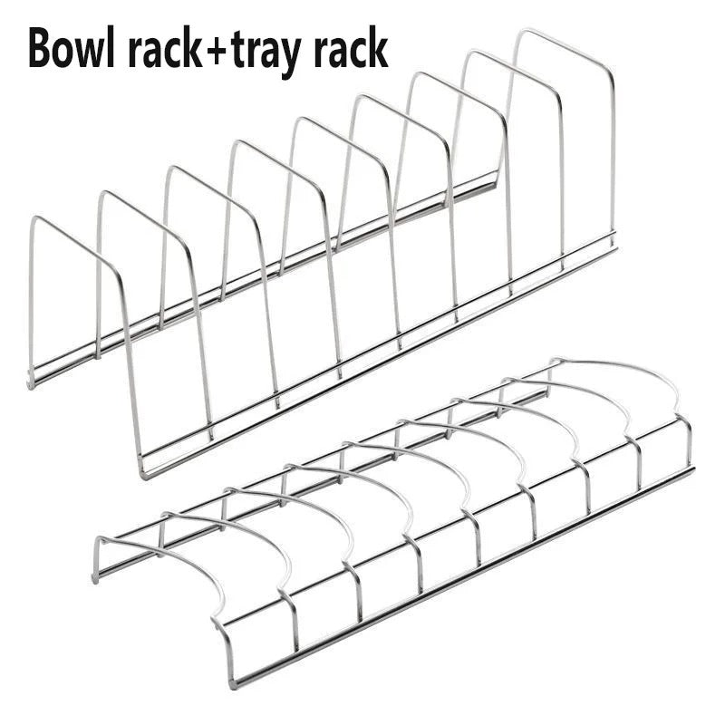 Stainless steel bowl and dish storage artifact, desktop drain rack, kitchen storage rack, bowl and dish storage bracket
