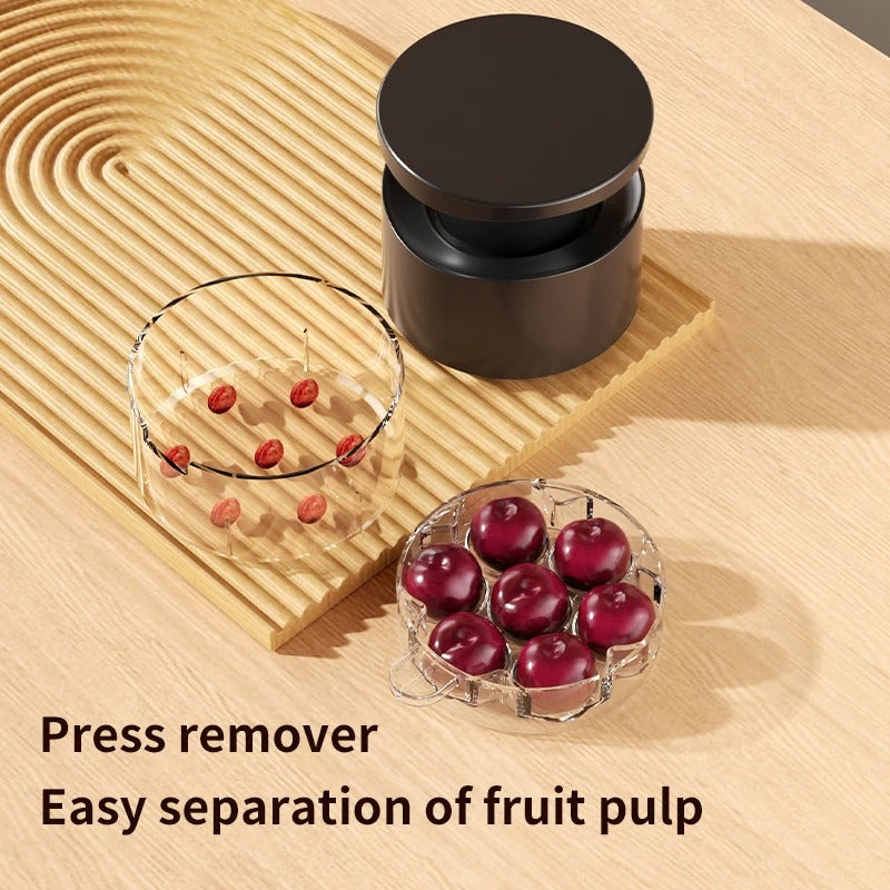 Easy-Press Cherry and Jujube Pitter with 7 Holes – Transparent Plastic Kitchen Tool for Efficient Nuclei Removal, Perfect for Ch