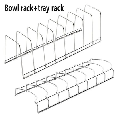 Stainless steel bowl and dish storage artifact, desktop drain rack, kitchen storage rack, bowl and dish storage bracket