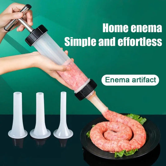 Portable Manual Sausage Machine Maker Homemade Handmade Sausage Stuffing Household Kitchen Small Injection Sausage Filler Press