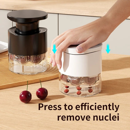 Easy-Press Cherry and Jujube Pitter with 7 Holes – Transparent Plastic Kitchen Tool for Efficient Nuclei Removal, Perfect for Ch