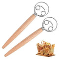 1Pc Danish Dough Whisk With Plastic Handle, Dutch Style Bread Whisk For Dough Cooking Kitchen With Stainless Steel Danish Whisk