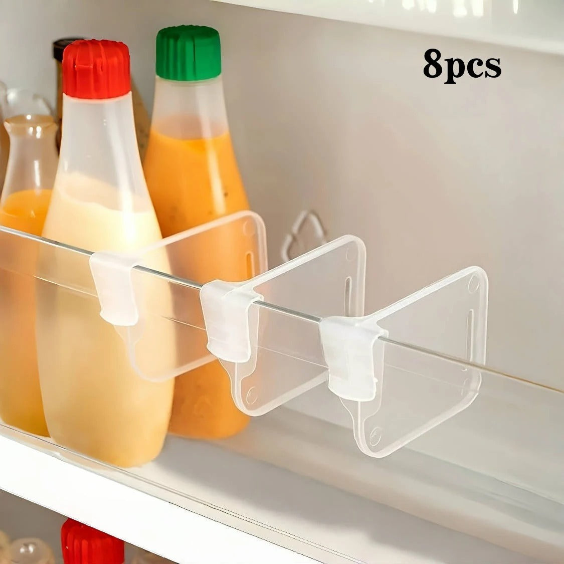 8pcs Refrigerator Side Door Sorting Partition Card Buckle Kitchen Bedroom Storage Storage Sorting Box Space Division