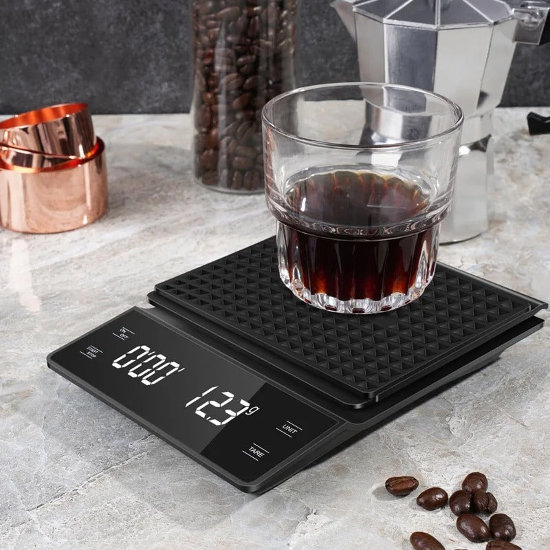 3kg/0.1g Coffee Scale with Timer Kitchen Tools Digital Multifunction Weighing Scale Pour Over Drip Espresso Scale LCD Display