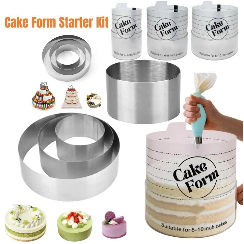 Round Shaped Baking Mould Adjustable Mousse Cake Ring Mould Retractable Dessert Acrylic Mould with Scale Cooking Decor Tools