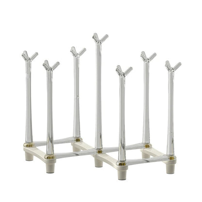 Retractable Cup Drying Rack Non-Slip Bottom Adjustable Spacing Bottle Drainer Stand Dustproof Clear Storage Drying Shelf Kitchen