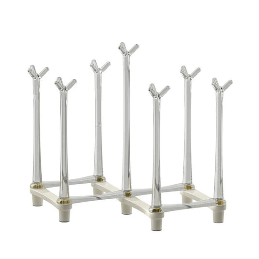 Retractable Cup Drying Rack Non-Slip Bottom Adjustable Spacing Bottle Drainer Stand Dustproof Clear Storage Drying Shelf Kitchen