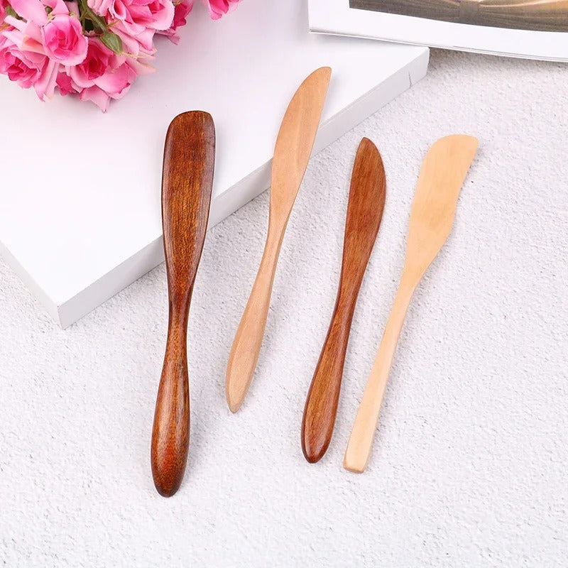 Wood Jam Knife Butter Knife Natural Dessert Bread Knife Cake Knife Smooth Wooden Tableware Japanese-style Portable Kitchen Tool