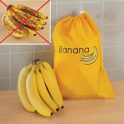 ‌"Insulated Fresh-Keeper Bag - Reusable Storage Organizer for Bananas, Lettuce & Vegetables (Drawstring Closure)"