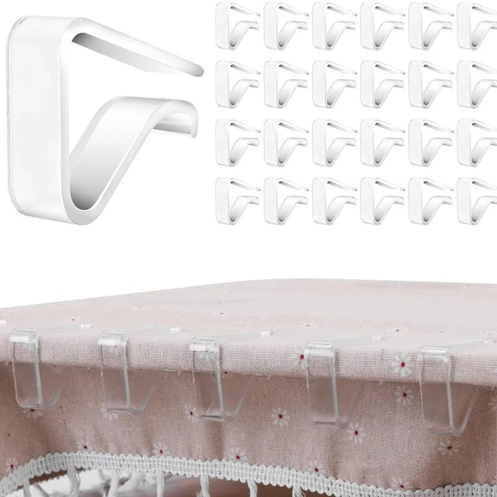 12pcs Durable Tablecloth Fixing Clip Invisible Anti-slip Clear Tablecloth Clips Plastic Transparent Table Cover Holders