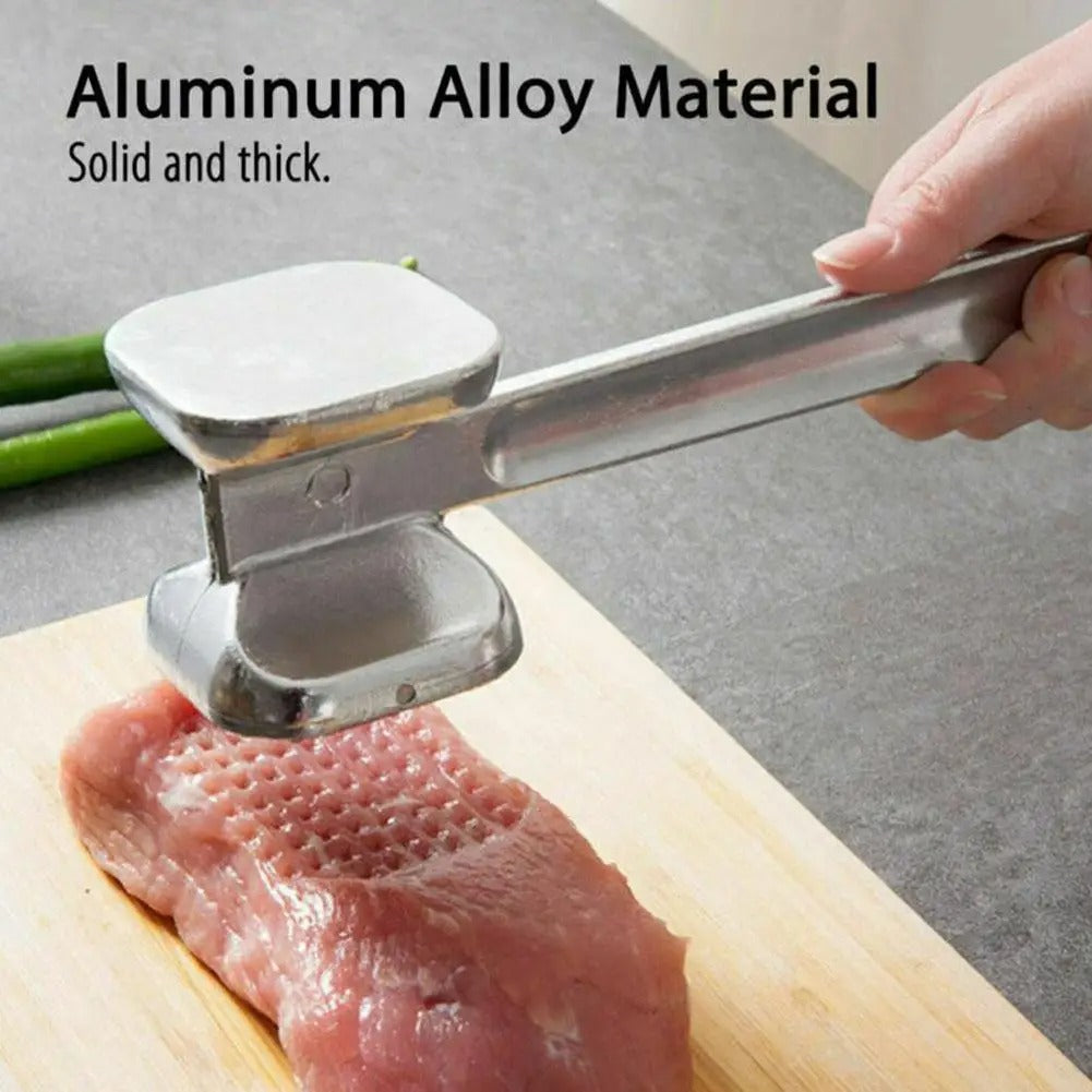 Meat Tenderizer Hammer 19cm Household Aluminum Alloy Steak Metal Mallet Kitchen Tool Heavy Duty Durable Double-Sided Tenderizer