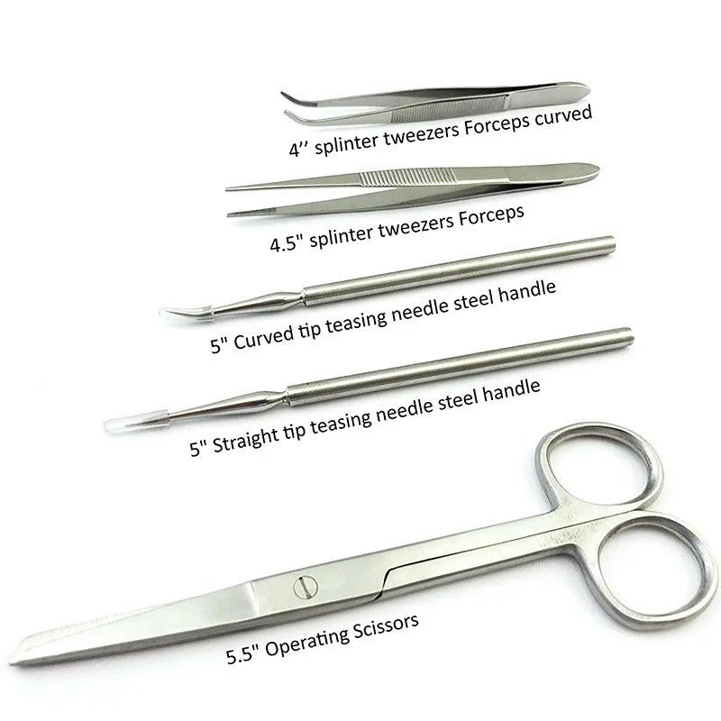 22PCS Premium grade stainless steel dissection kit is perfect for Medical Suture Practice Kit Surgical TrainingStudents