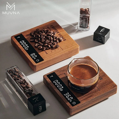 MUVNA Digital Kitchen Coffee Scale High Precision Cyclic Rechargeable Espresso Electronic Scale Home Barista Accessories