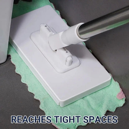 New with 3 Reusable Cloths Hands-free Mop 360° Rotating Head Clamping Automatic Mop Clip Towel Mop Dust Removal