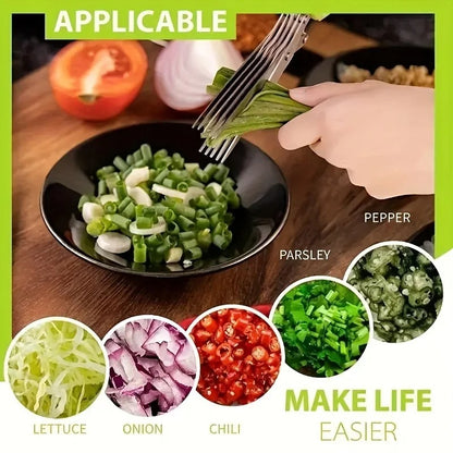 Multifunctional Scissors Stainless Steel 3/5 Layer Kitchen Scissors Scallion Cutter Pepper Herb Laver Spices Onion Cooking Tool