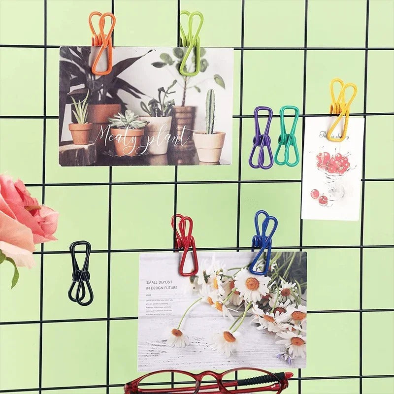 10-100Pcs Chip Clips Utility PVC-Coated Steel Clip High Elasticity Metal Clips Clothes Clamp for Food Package Clips