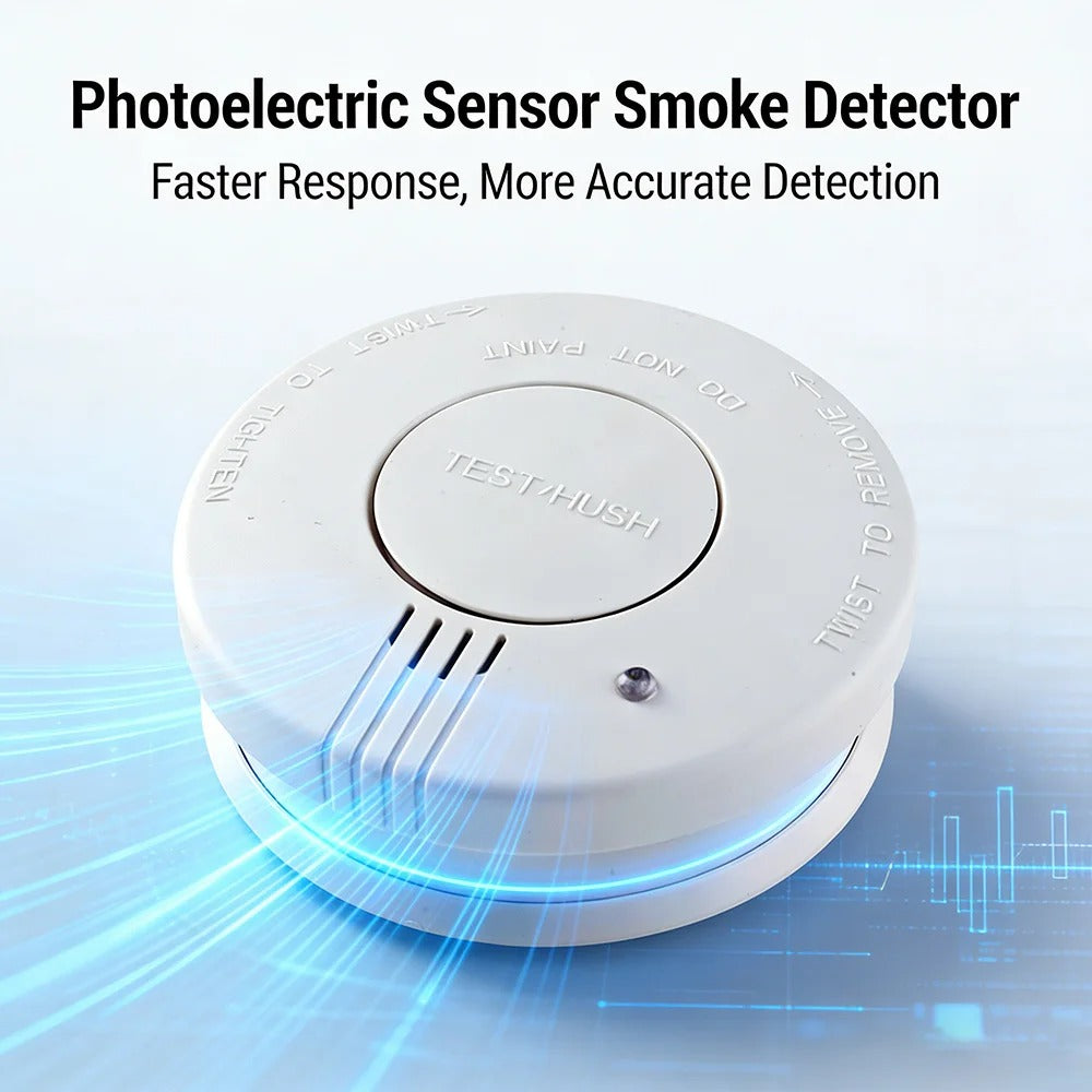 CCEsafety SA10 Smoke Detector 9V Replaceable Battery Fire Alarm Smoke Sensor Hush Button For Home Apartment Rental CE EN14604