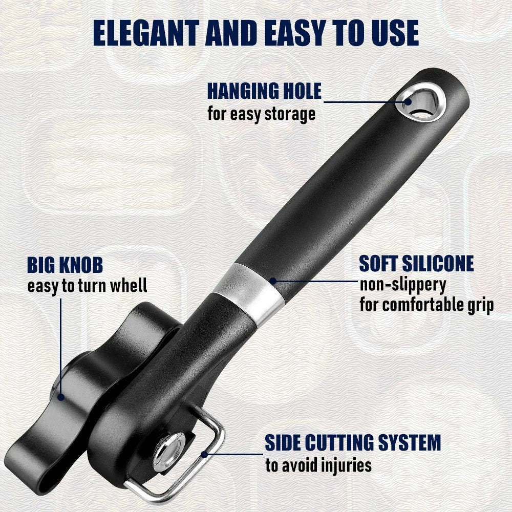 Can Opener Kitchen Accessories Professional Manual Stainless Steel Jar Opener Safety Side Cut Bottle Openers Household Tools