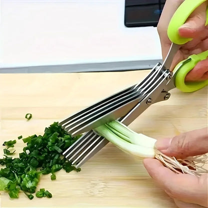 Multifunctional Scissors Stainless Steel 3/5 Layer Kitchen Scissors Scallion Cutter Pepper Herb Laver Spices Onion Cooking Tool
