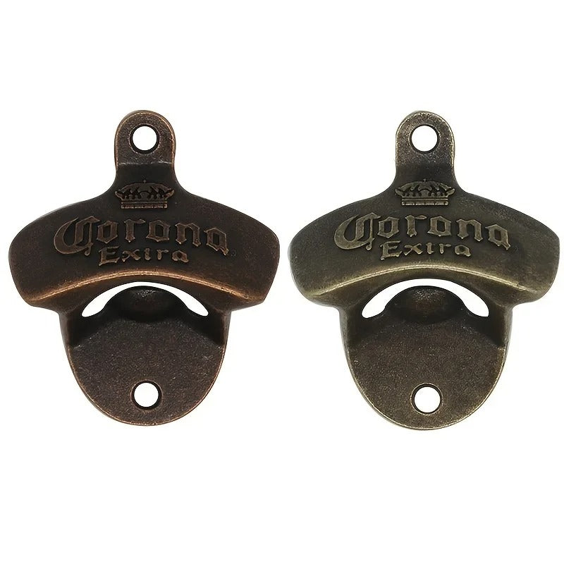 1pc Retro Corona Design Bottle Opener Wall Mounted Hanging Beer Opener DIY Tools Alloy Electroplating Process Bar Wall Decor