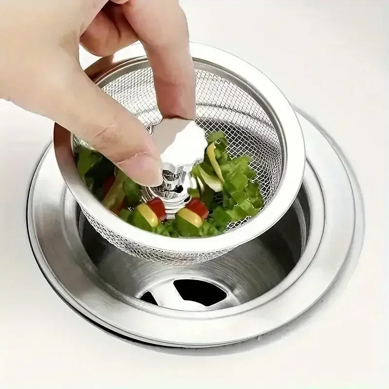 2pcs Kitchen Sink Strainer Replacement Drain Basket Stainless Steel Mesh Filter Waste Hole Strainer Kitchen Gadgets