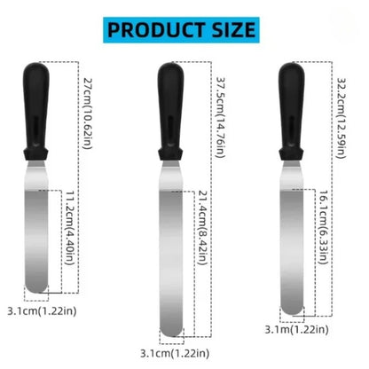 Icing Spatula Angled Stainless Steel Palette Knife Curved Offset Blade Professional Frost Cream Spatula for Cake Pastry Baking