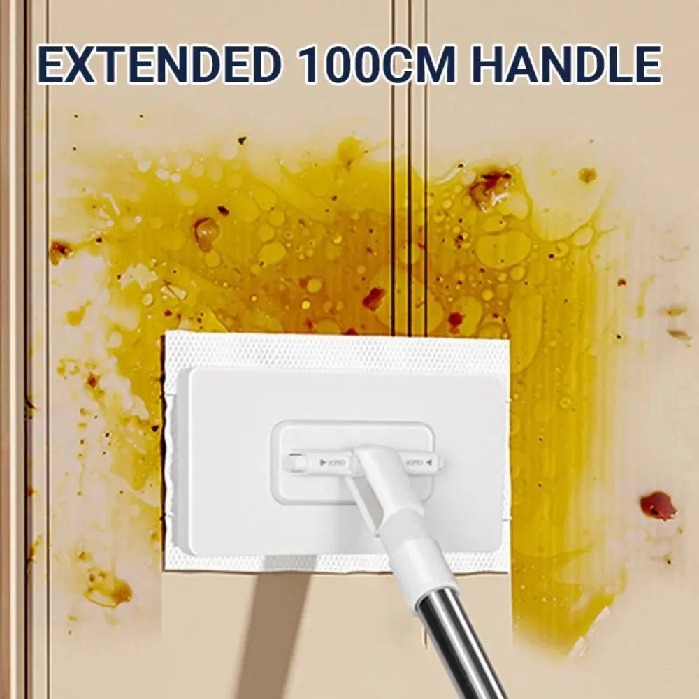 New with 3 Reusable Cloths Hands-free Mop 360° Rotating Head Clamping Automatic Mop Clip Towel Mop Dust Removal