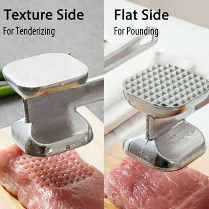 Meat Tenderizer Hammer 19cm Household Aluminum Alloy Steak Metal Mallet Kitchen Tool Heavy Duty Durable Double-Sided Tenderizer