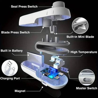 Portable Mini Sealer 2 in 1 Heat Sealer For Snacks Home use rechargeable sealer Vacuum Sealer Snacks plastic bag heat sealer