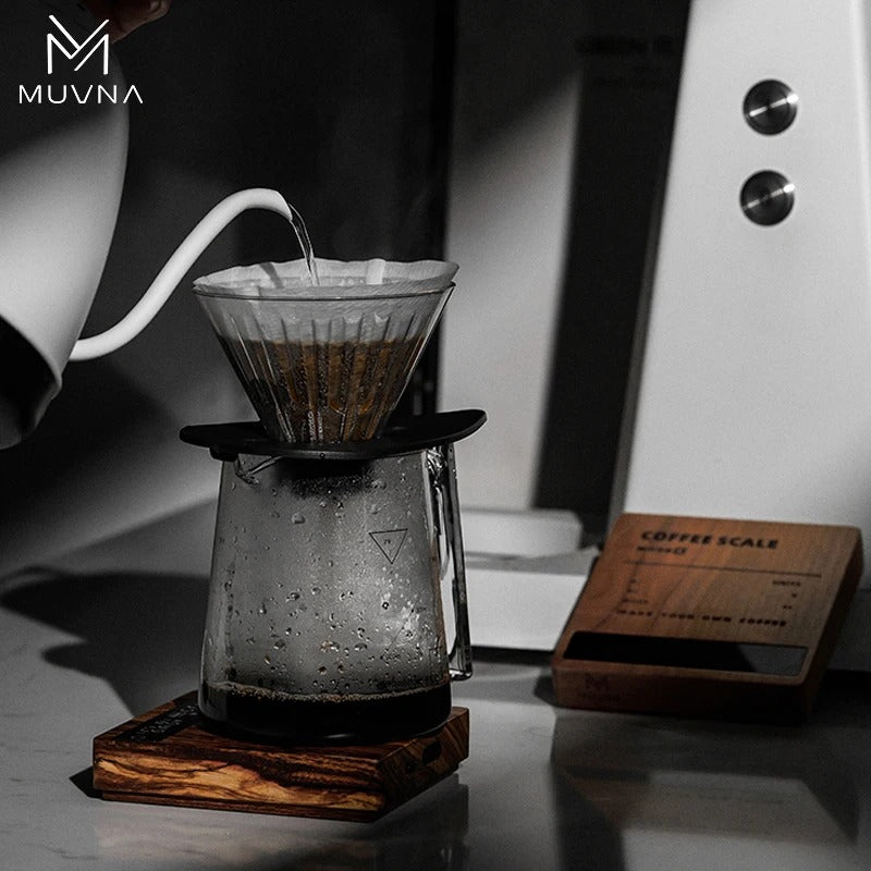 MUVNA Digital Kitchen Coffee Scale High Precision Cyclic Rechargeable Espresso Electronic Scale Home Barista Accessories