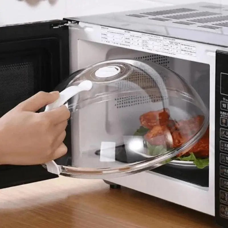 High Quality Microwave Splatter Cover BPA Free Microwave Oven Plate Food Cover Guard Lid with Handle Clear Kitchen Accessories