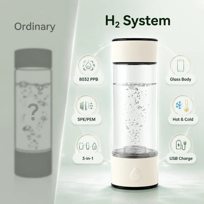 High Concentration Hydrogen Water Generator Bottle 8032 PPB SPE PEM Ionizer Cup Portable Rechargeable Hydrogen Rich Water Maker