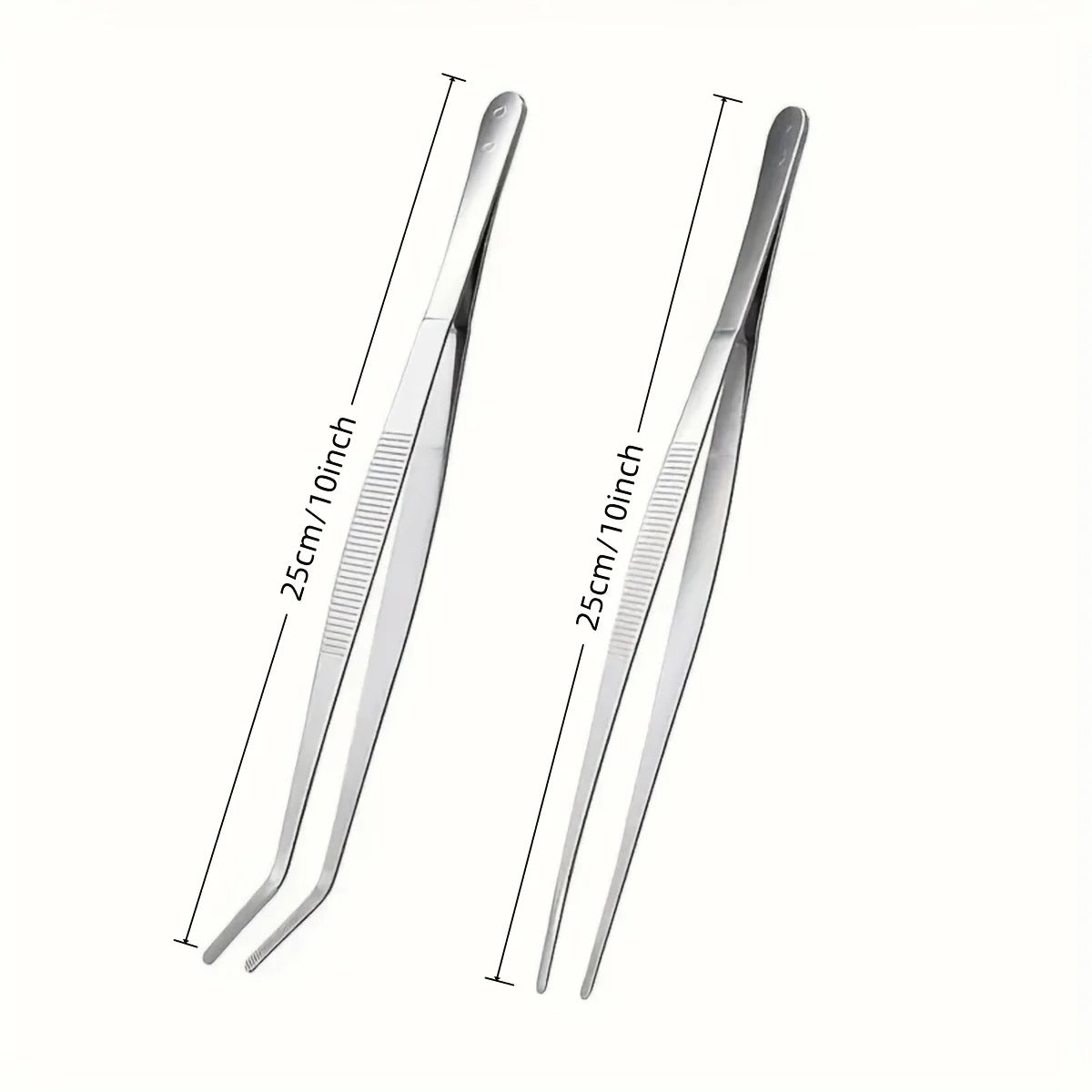 2pcs Professional Stainless Steel Kitchen Tweezers - Cooking Clamps For Electroplating, Seafood, Grilling, Precision Cooking
