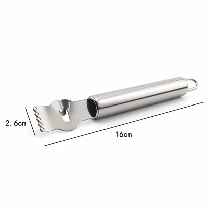 LMETJMA Stainless Steel Lemon Zester Grater with Channel Knife and Hanging Loop Lemon Orange Citrus Zester