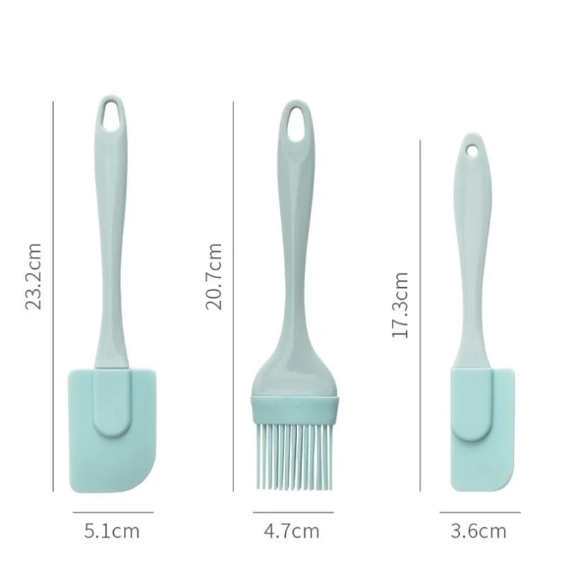 3PCS/Set Cream Scraper DIY Bread Cake Butter Spatula Mixer Oil Brush Kitchen Baking Tool Silicone Spatula Non-stick Kitchen