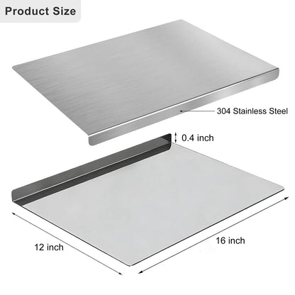 304 Stainless Steel Cutting Board with lip Countertop Antibacterial Large vegetable Meat Chopping Board Kitchen Cutting board