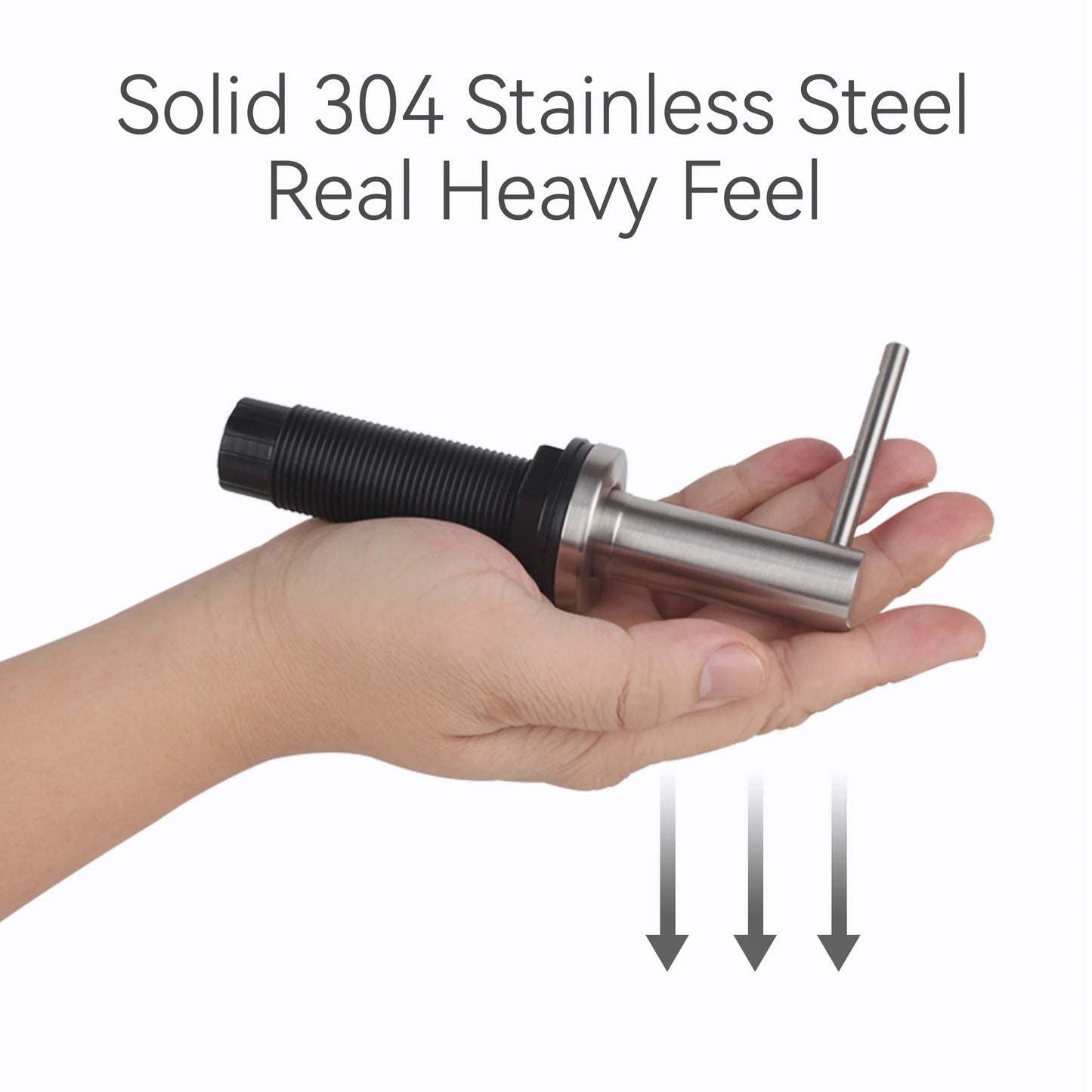 Solid 304 Stainless Steel Soap Dispenser for Kitchen Sink with 17 OZ Bottle and 47 inch Extension Tube Kit