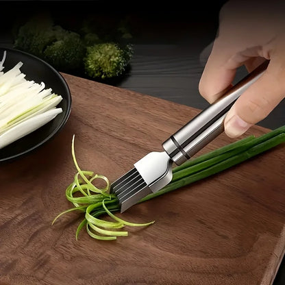 Stainless Steel Shred Silk The Knife Vegetable Garlic Cutter Food Speedy Chopper Green Onion Cutter Portable Kitchen Tool