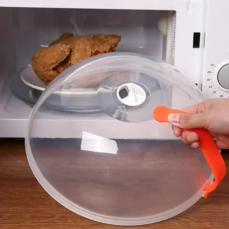 High Quality Microwave Splatter Cover BPA Free Microwave Oven Plate Food Cover Guard Lid with Handle Clear Kitchen Accessories