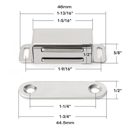 4 PCS Stainless Steel Kitchen Cabinet Door Magnet Catch TV Stand Cupboard and Other Furniture Door Drawer Magnetic Latch