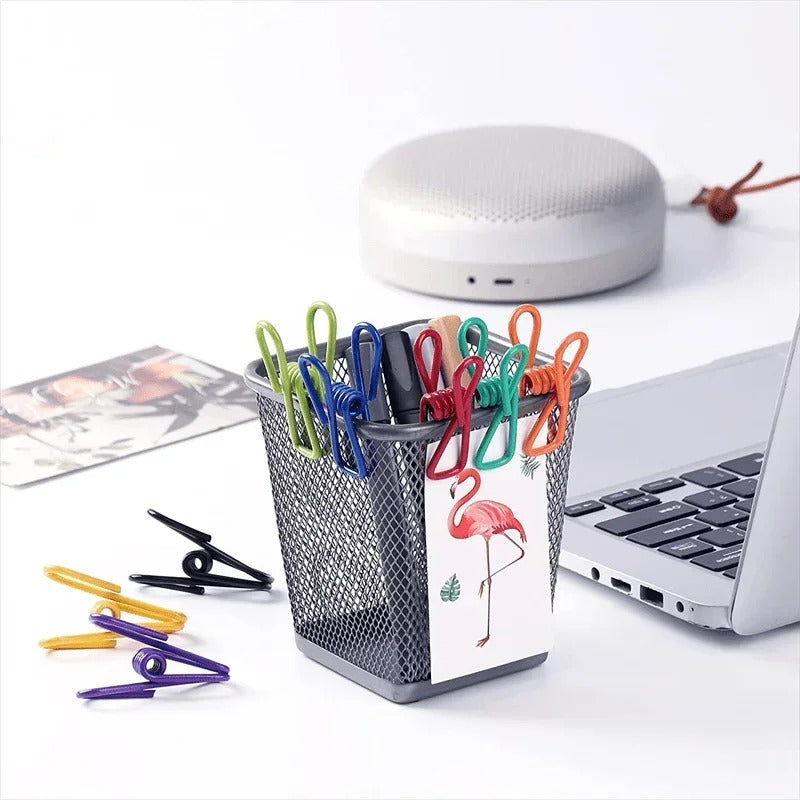 10-100Pcs Chip Clips Utility PVC-Coated Steel Clip High Elasticity Metal Clips Clothes Clamp for Food Package Clips