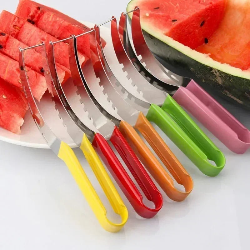 Kitchen Stainless Steel Windmill Watermelon Cutter Artifact Salad Fruit Slicer Cutter Tool Watermelon Digger Accessories Gadgets