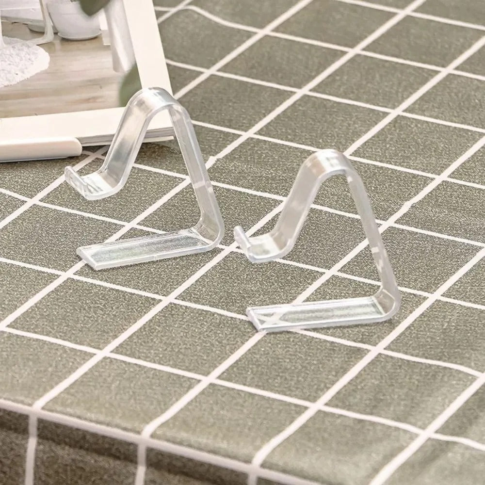 12pcs Durable Tablecloth Fixing Clip Invisible Anti-slip Clear Tablecloth Clips Plastic Transparent Table Cover Holders