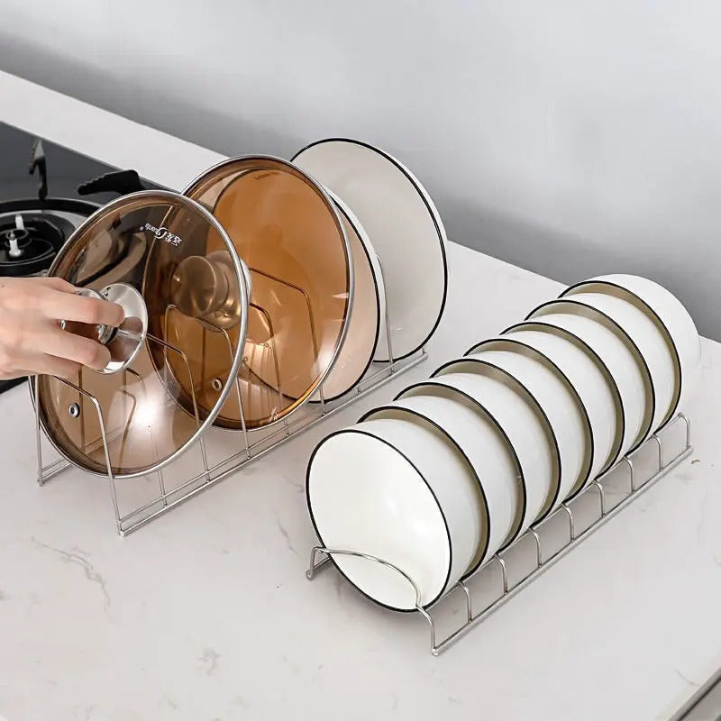Stainless steel bowl and dish storage artifact, desktop drain rack, kitchen storage rack, bowl and dish storage bracket