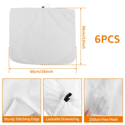 6Pcs Beer Homebrew Filter Bag for Brewing Reusable Kitchen Food Filter Bags Strainer Fine Mesh Bag for Beer Milk Juice Filter