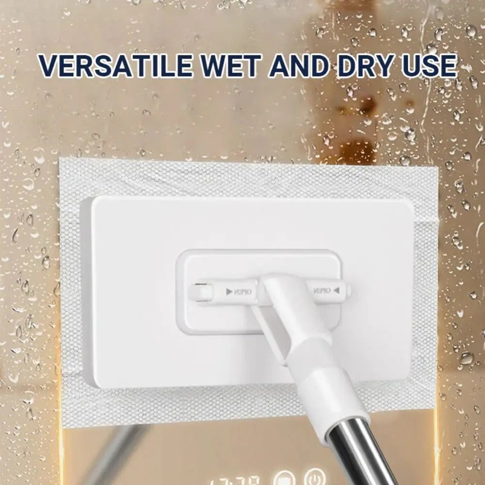 New with 3 Reusable Cloths Hands-free Mop 360° Rotating Head Clamping Automatic Mop Clip Towel Mop Dust Removal