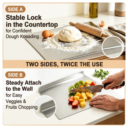 304 Stainless Steel Cutting Board with lip Countertop Antibacterial Large vegetable Meat Chopping Board Kitchen Cutting board