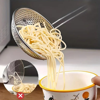 Stainless Steel Fine Mesh Skimmer Spoon for Noodles Spaghetti Colander