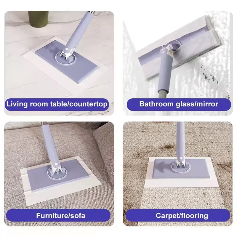 Large Hands-Free Cleaning Mop For Window Floor 360° Rotation Dust Remover Automatic Paper Towel Mop Household Cleaning Tool