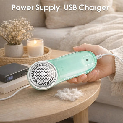 Portable Electric Fabric Shaver - Professional Lint Remover & Fuzz Trimmer for Clothes, Household Use with Sharp Blade and Brush